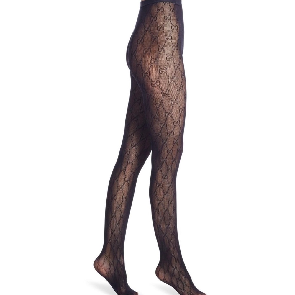 Black Gucci GG Logo tights